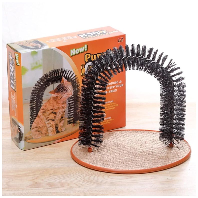 Arco Rascador Para Gatos Mascotas Auto Aseo Felino-5