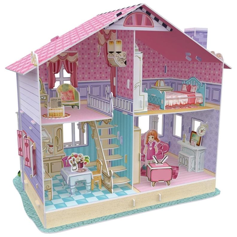 Juguete Casa De Muñecas Armable Puzzle 3D 93 Piezas-0
