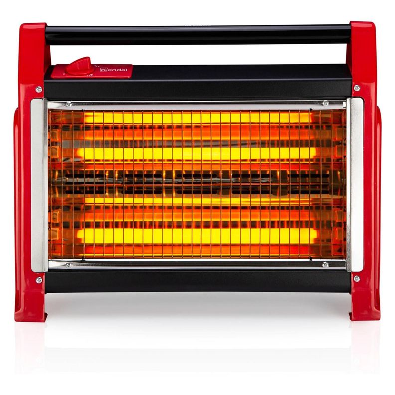 Estufa Calefactor Electrico De Cuarzo 1600W 2N Rojo KC-160AS Kendal-0