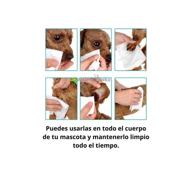 Toallitas Humedas Limpieza Mascotas Perros Gatos 30U Bioline-3
