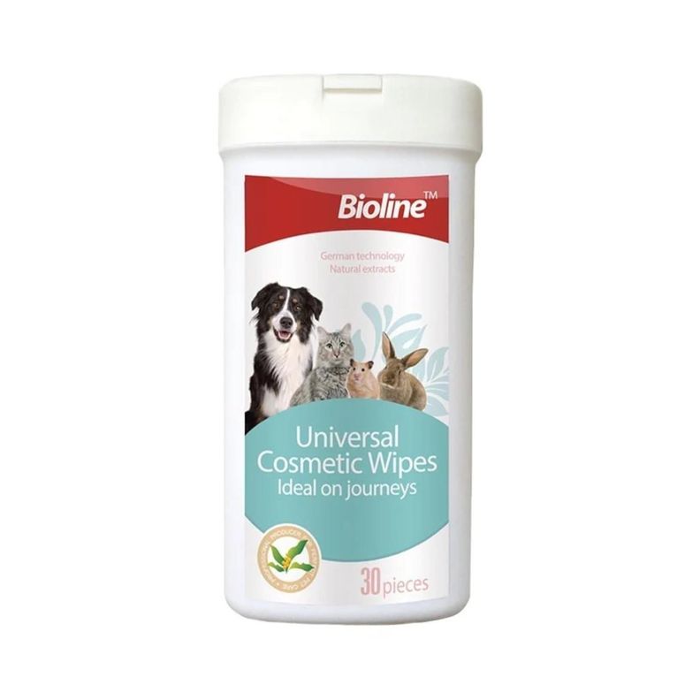 Toallitas Humedas Limpieza Mascotas Perros Gatos 30U Bioline-0