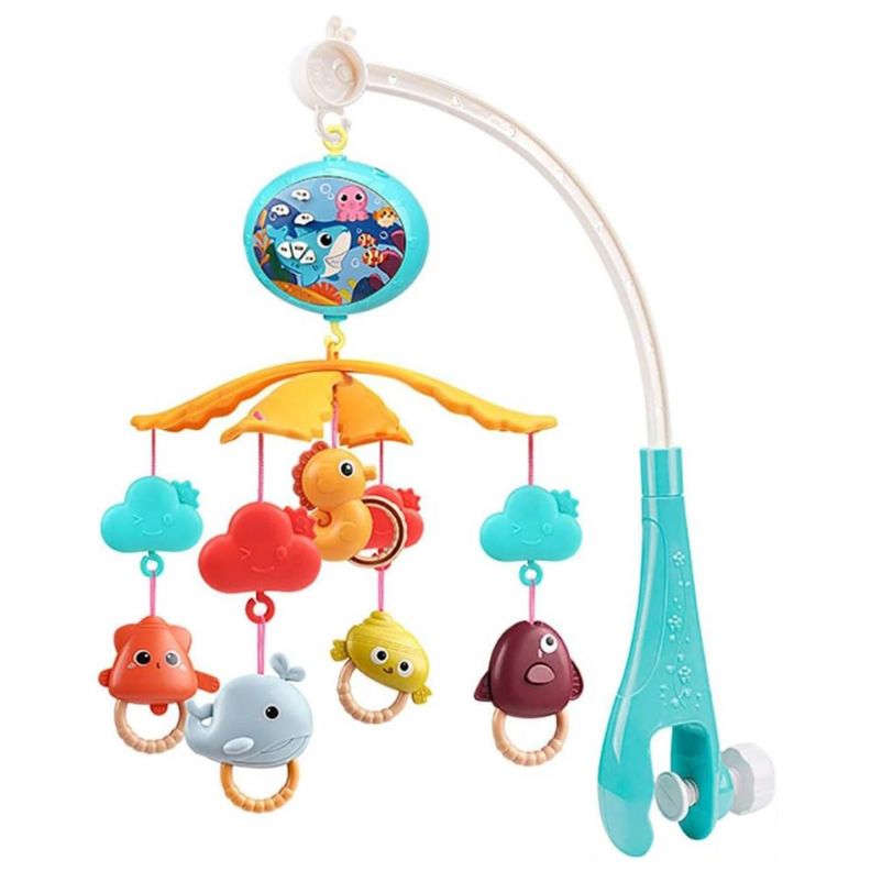 Juguete Movil Sonajero Infantil Con Luz Y Sonido Acuatico Celeste-0