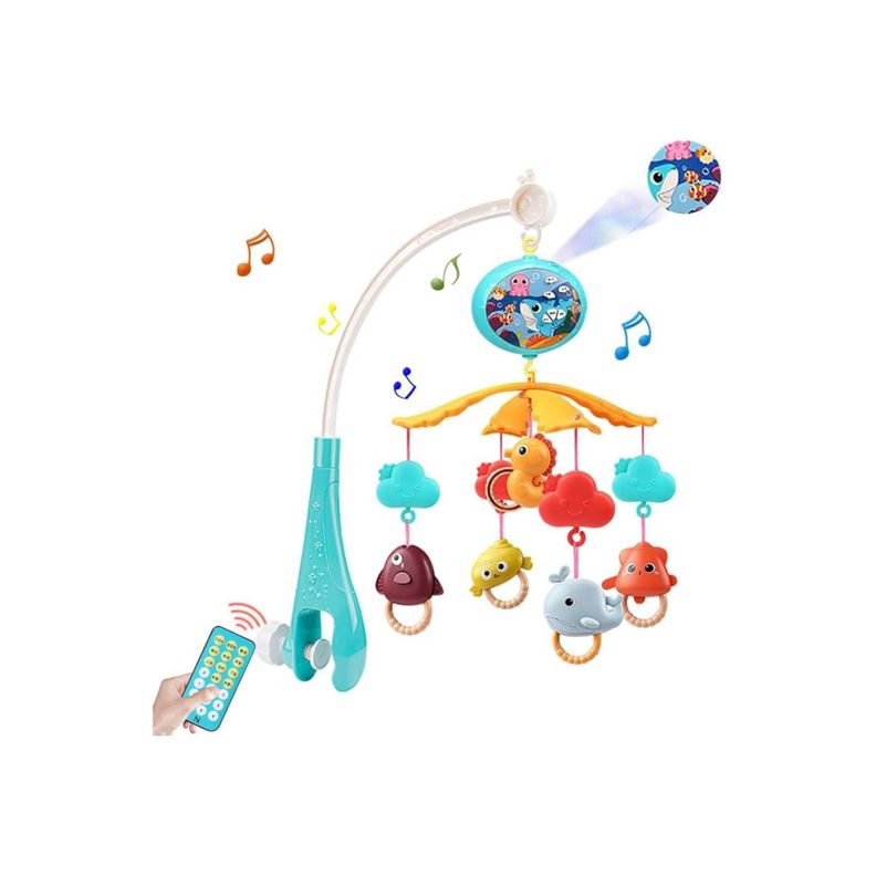 Juguete Movil Sonajero Infantil Con Luz Y Sonido Acuatico Celeste-2