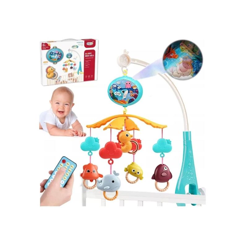 Juguete Movil Sonajero Infantil Con Luz Y Sonido Acuatico Celeste-4