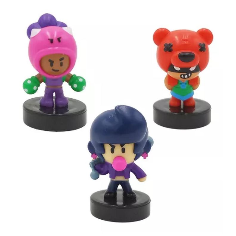 Pack 3 Juguete Figuras Coleccionables Timbres Brawl Star 1-3