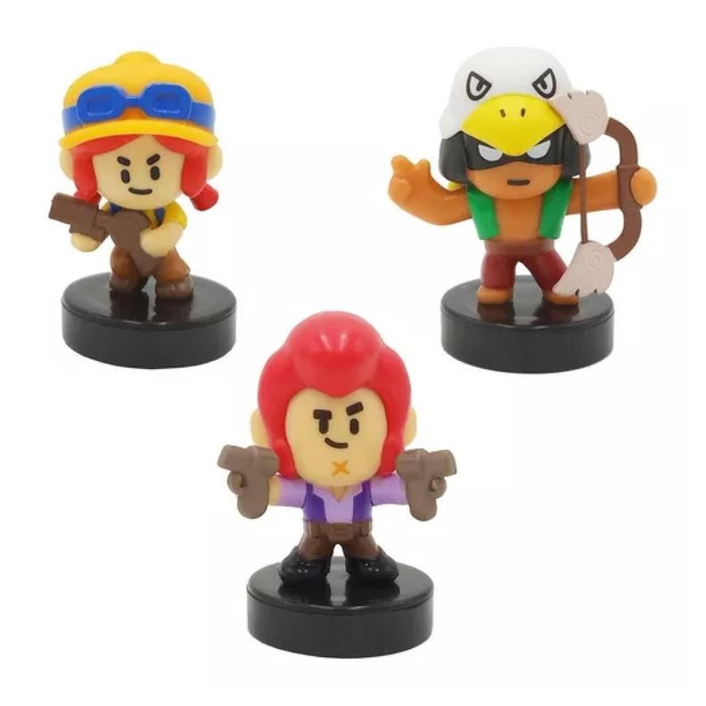 Pack 3 Juguete Figuras Coleccionables Timbres Brawl Star 1-4