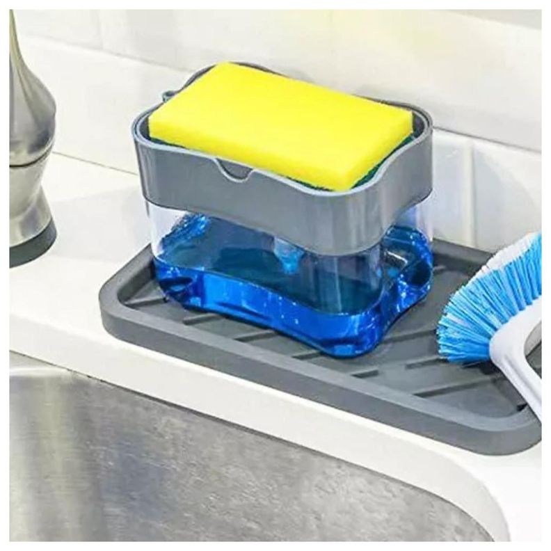 Dispensador De Jabon Lavaloza Esponja Con Recipiente 385ml-3