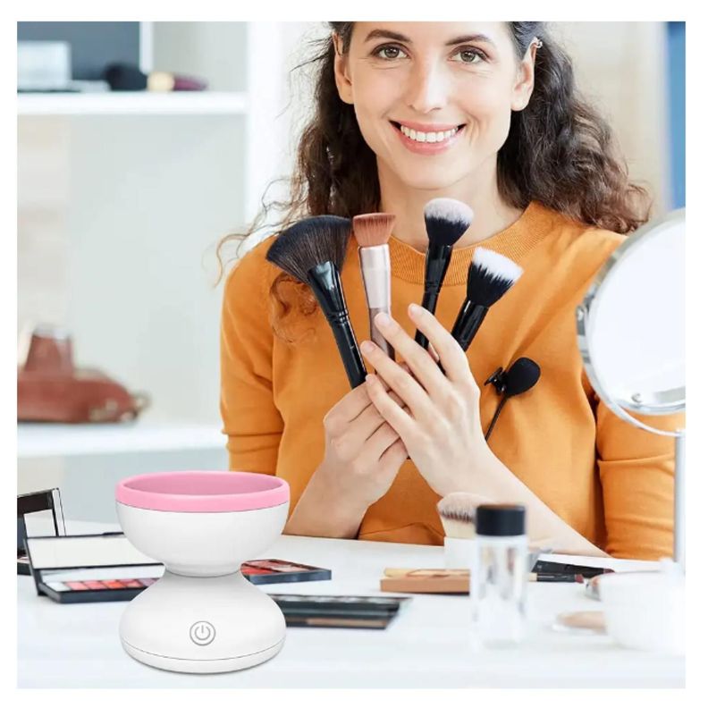 Limpiador Brochas De Maquillaje Electrico USB Sin Dañarlas-5