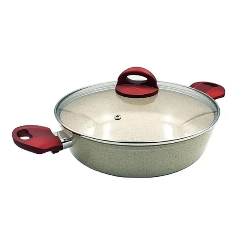 Olla Arrocera Marmoleada 26cm 4800ml Antiadherente Arte Andino-0