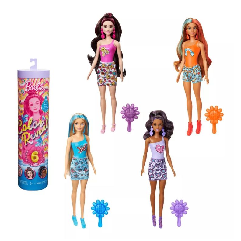 Juguete Figura Barbie Color Reveal Accesorios Arcoiris-5