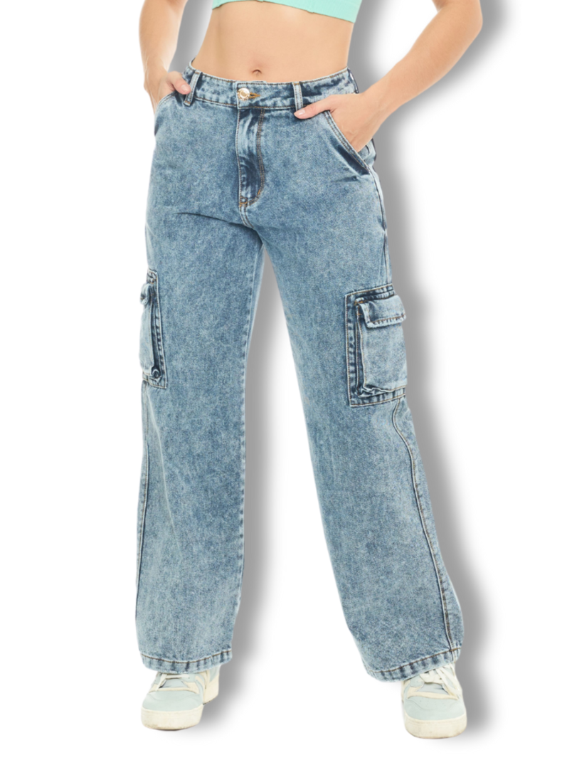 Jeans Cargo Mujer - 19876