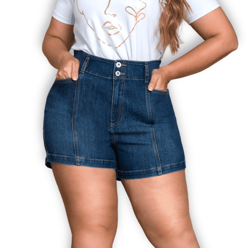 Short Mujer Talla Grande Tiro Alto Colombiano Elasticado- P32097118