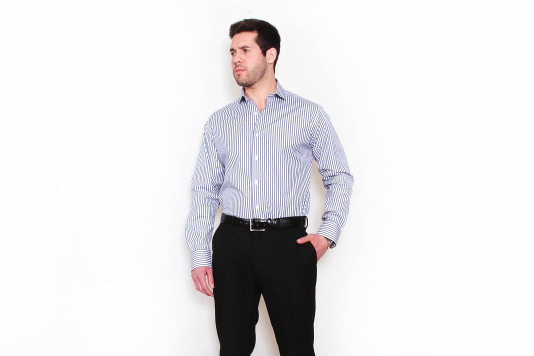 Camisa Premium Líneas Azul Petróleo-3