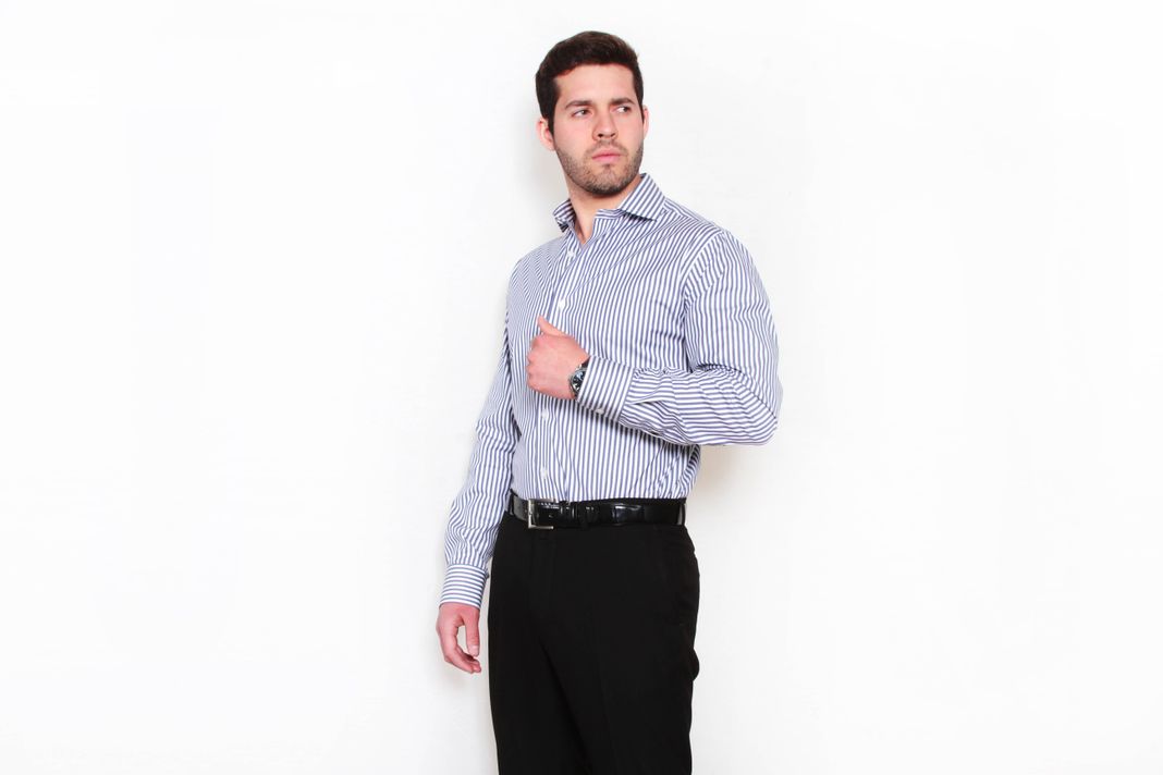 Camisa Premium Líneas Azul Petróleo-0