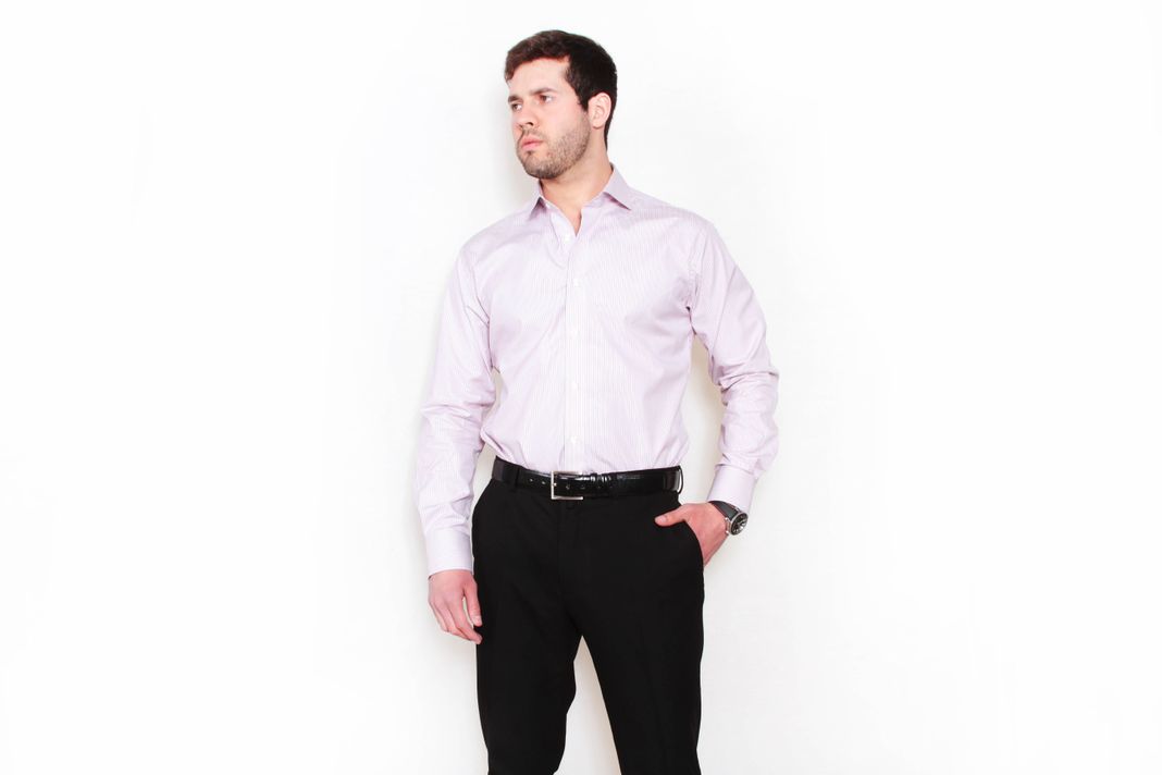 Camisa Premium Líneas Rojas y Grises-3