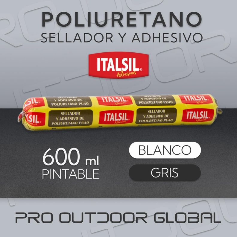 Sellador y Adhesivo Poliuretano PU 40 600 ML Pintable Gris-1
