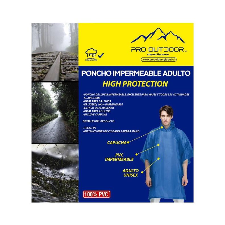 Poncho Para Lluvia Impermeable Pro Outdoor-3