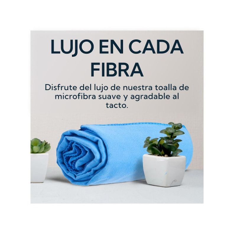 Toalla Microfibra Suede Azul-5