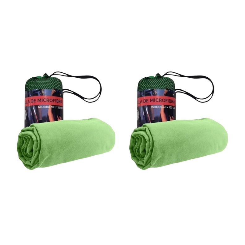Pack 2 Toallas Microfibra Suede Verde-0