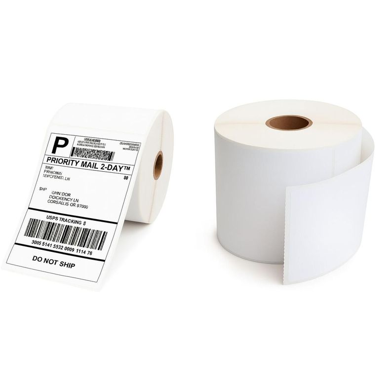 1 Rollo de Etiquetas Adhesivas Termicas de 100X70 mm (10X7 cm) 500 Uds Blanco