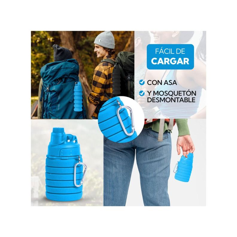 Pack 2 Botellas Plegable Azul-5