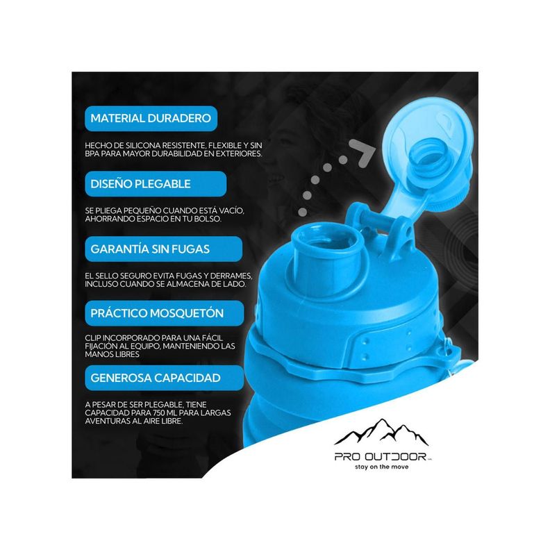 Pack 2 Botellas Plegable Azul-6