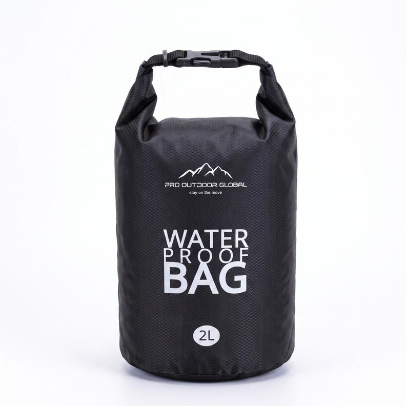 Bolsa Seca Contra Agua Impermeable Flotante Outdoor Camping Kayak 2L Negra Negro