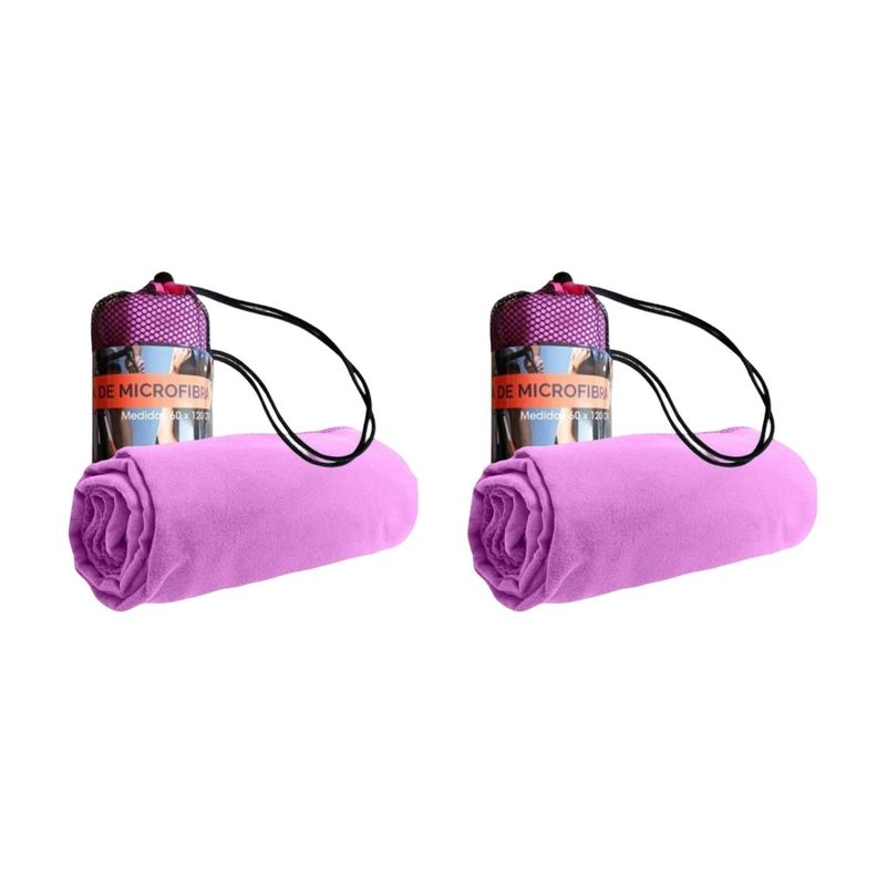 Pack 2 Toallas Microfibra Suede Morada-0