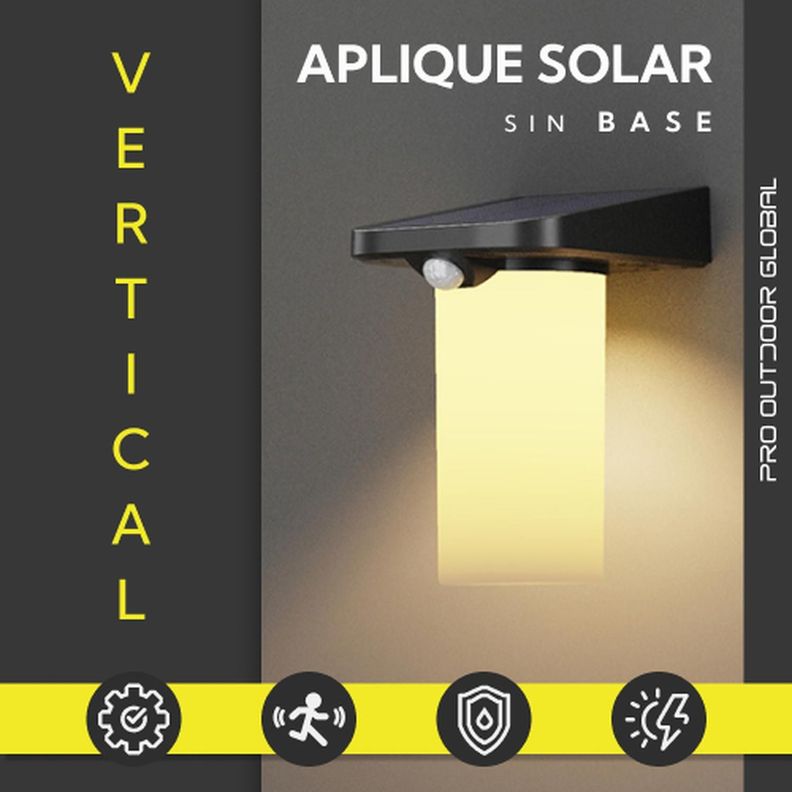 2 Unidades Aplique Solar vertical Sin Base Contra Agua Con Sensor De Movimiento-1