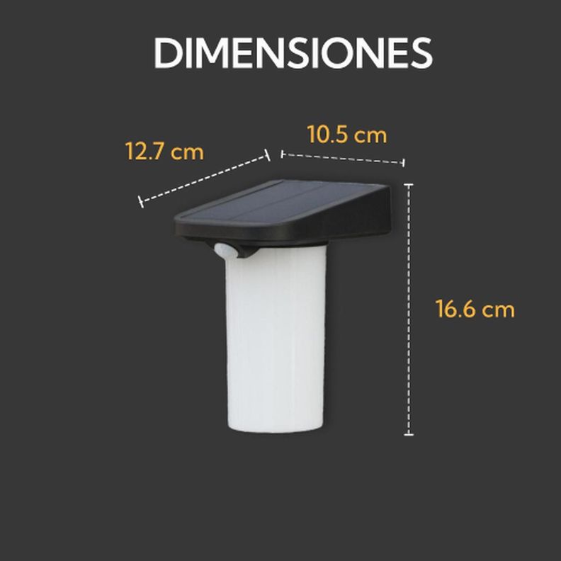 2 Unidades Aplique Solar vertical Sin Base Contra Agua Con Sensor De Movimiento-3