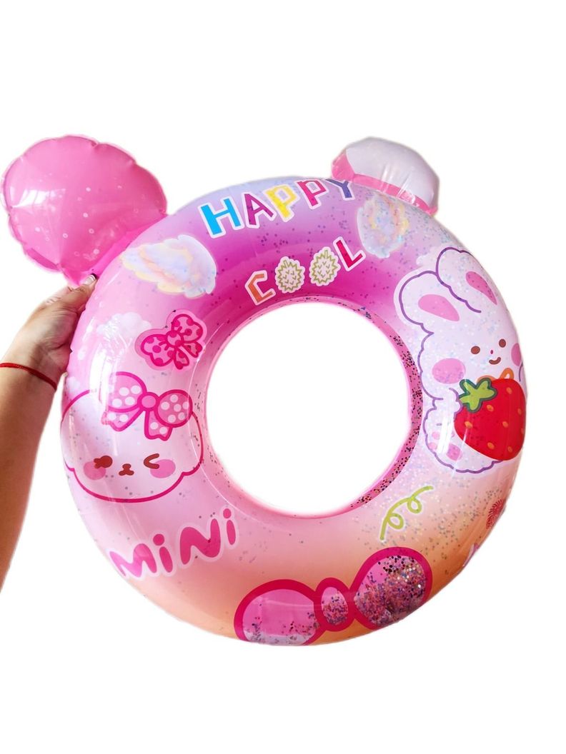 Flotador Mini Rosado Con Confeti Interno + 3 Años (60x25cm)-0