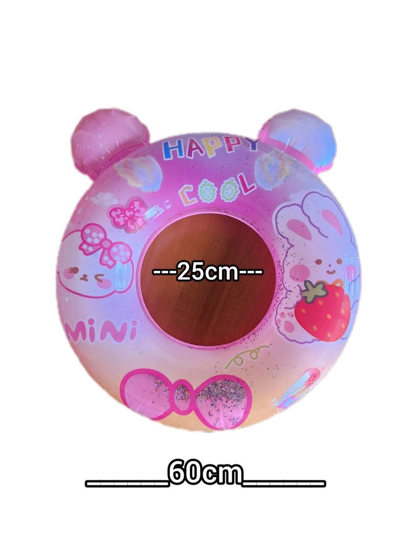 Flotador Mini Rosado Con Confeti Interno + 3 Años (60x25cm)-1