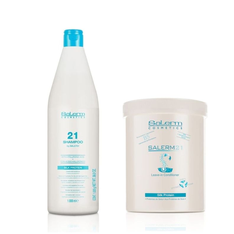 Salerm 21 Shampoo 1.000ml Y Mascarilla Silk Proteina 1.000ml-0