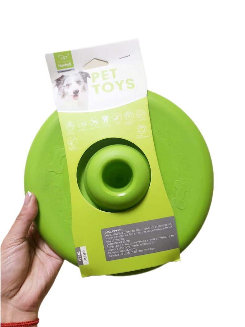Juguete De Disco Frisbee Para Perros - Diamentro 22cm Verde-0