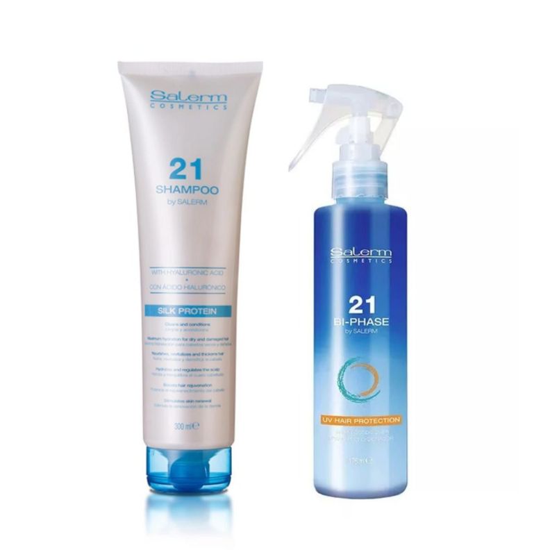 Shampoo Nutricion Salerm 21 + Spray Protector Uv Bi Phase-0