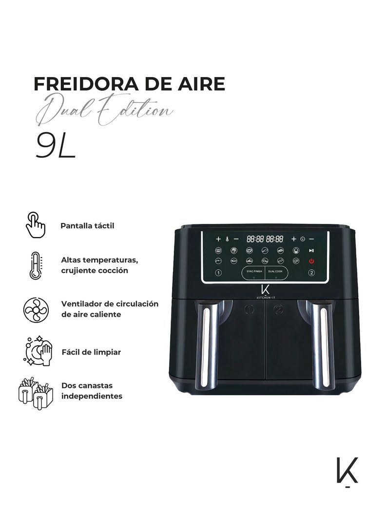 Freidora de Aire Dual Edition 9L Kitchen-It-2