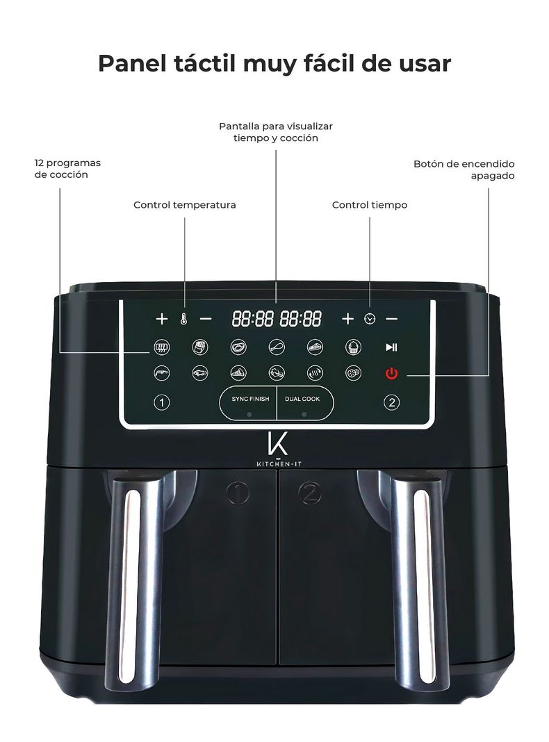 Freidora de Aire Dual Edition 9L Kitchen-It-3