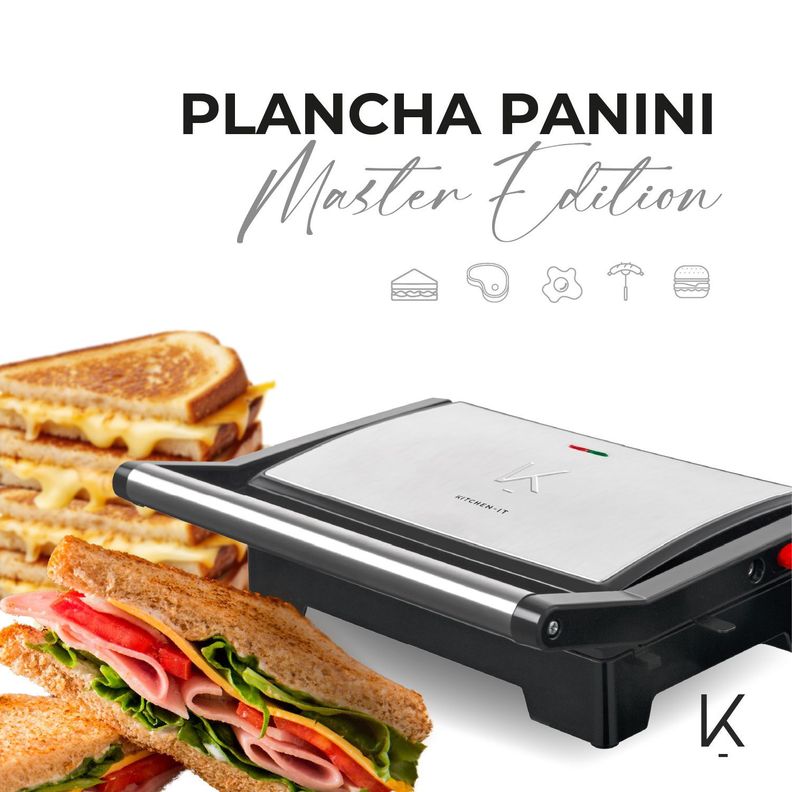 Plancha Panini Kitchen-It Superficie Plana Master Edition-2