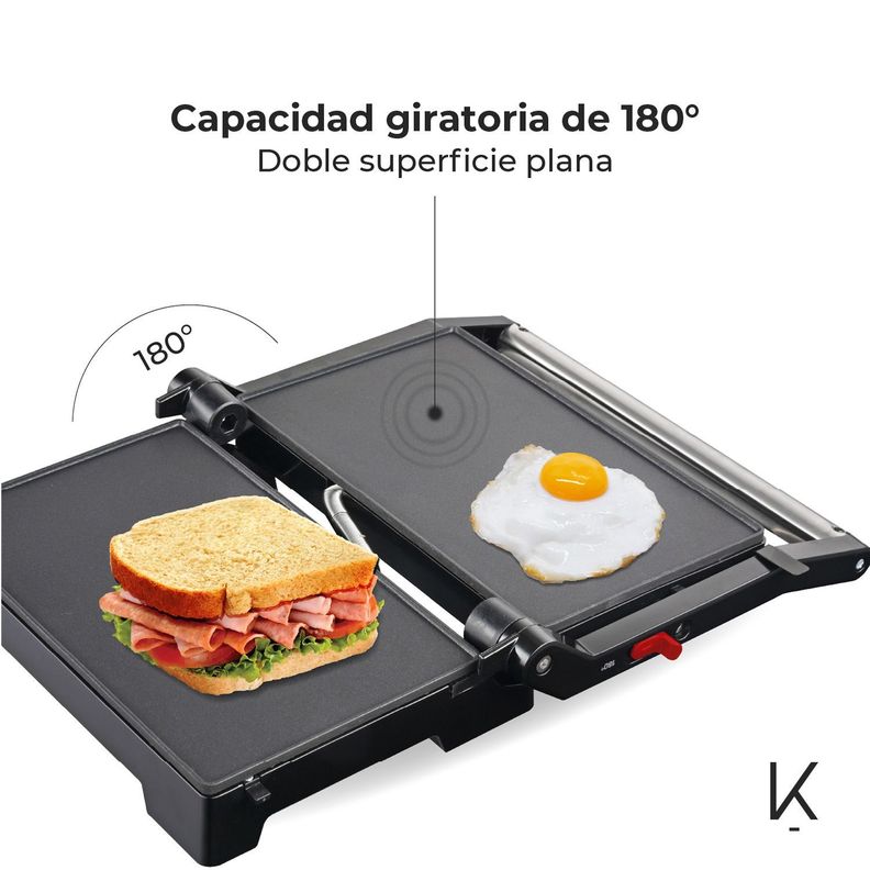 Plancha Panini Kitchen-It Superficie Plana Master Edition-4