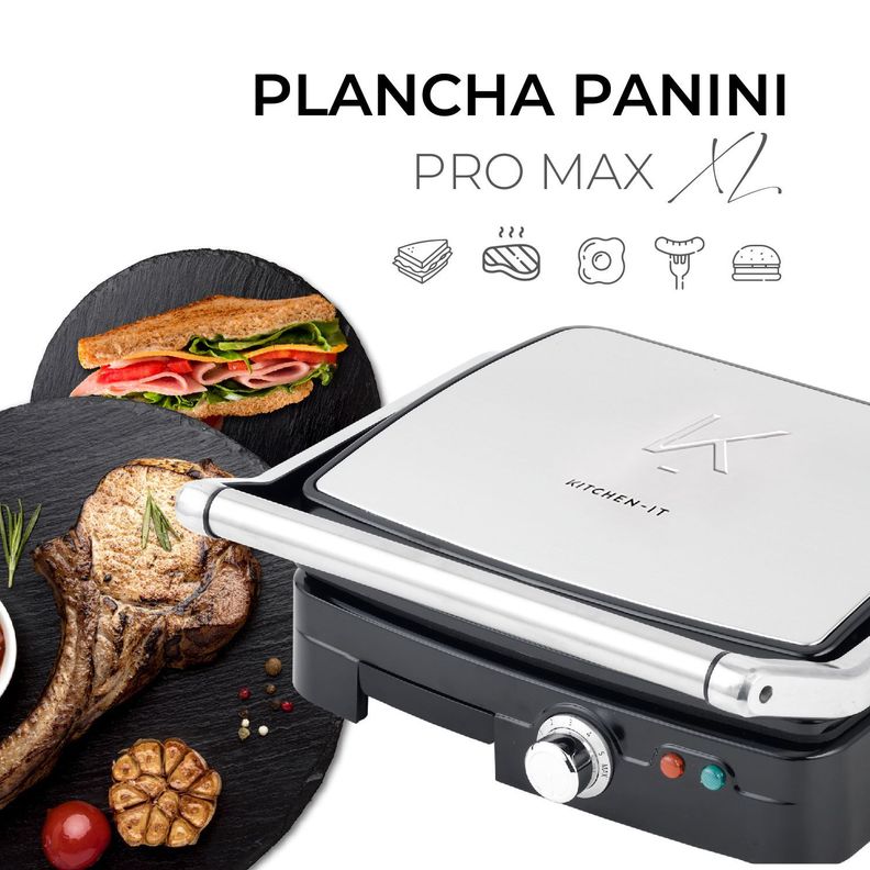 Plancha Panini Pro Max XL Kitchen-it  Superficie Plana-5