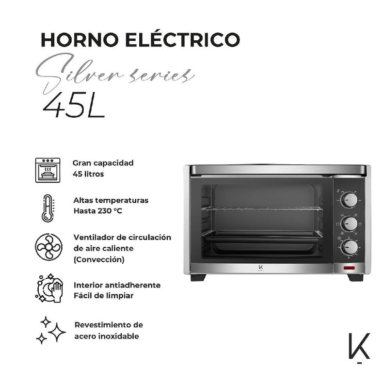 Horno Eléctrico Silver Series 45L Kitchen-It-3