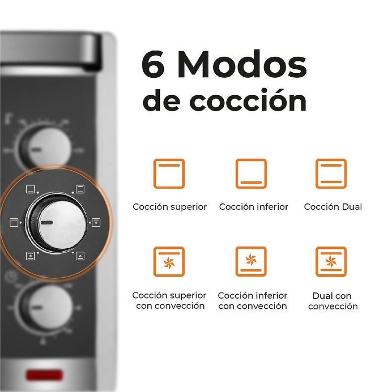 Horno Eléctrico Silver Series 45L Kitchen-It-4