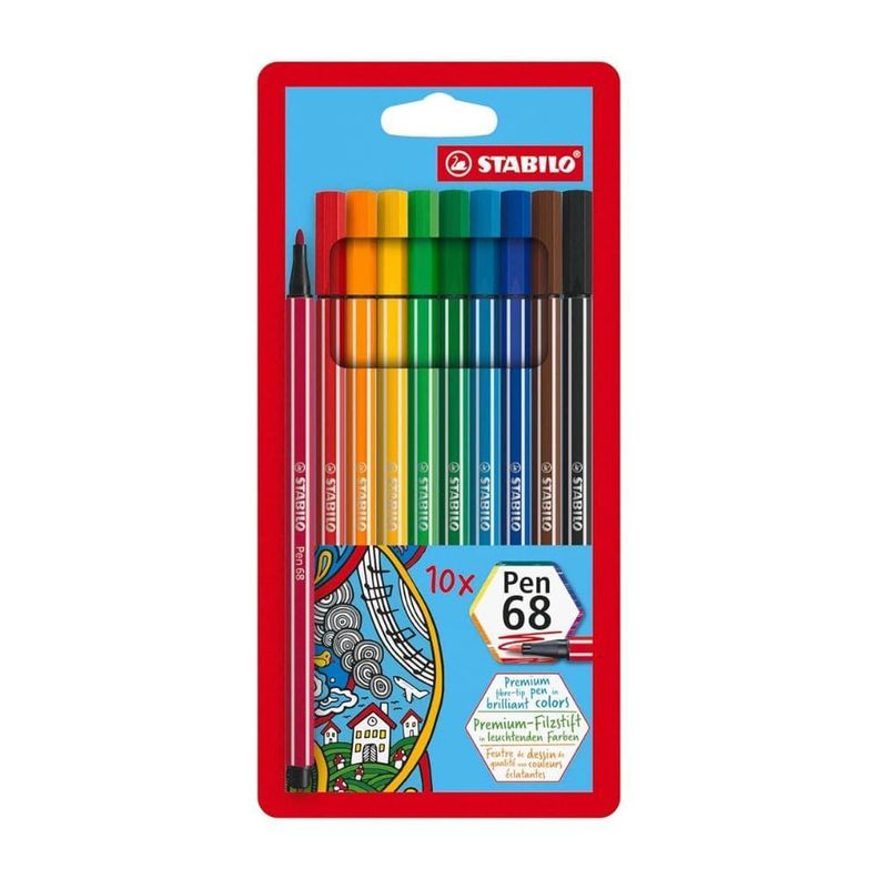 Set de 10 Marcadores Stabilo Pen 68