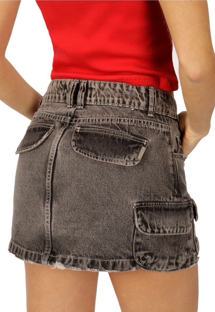 Falda Caterina II Cargo Gris Divino Jeans-3