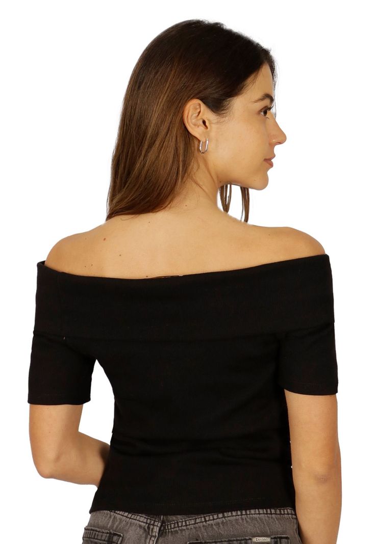 Polera Kiara I Doble Cuello Negra Divino Jeans-1
