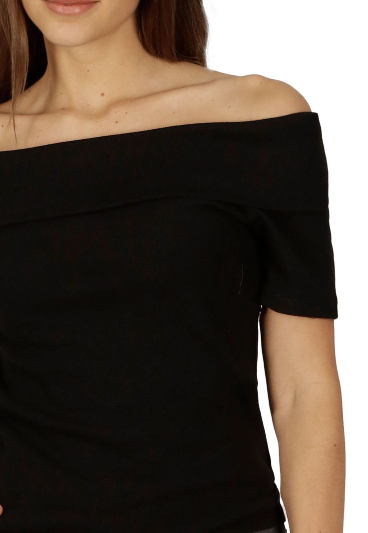 Polera Kiara I Doble Cuello Negra Divino Jeans-2