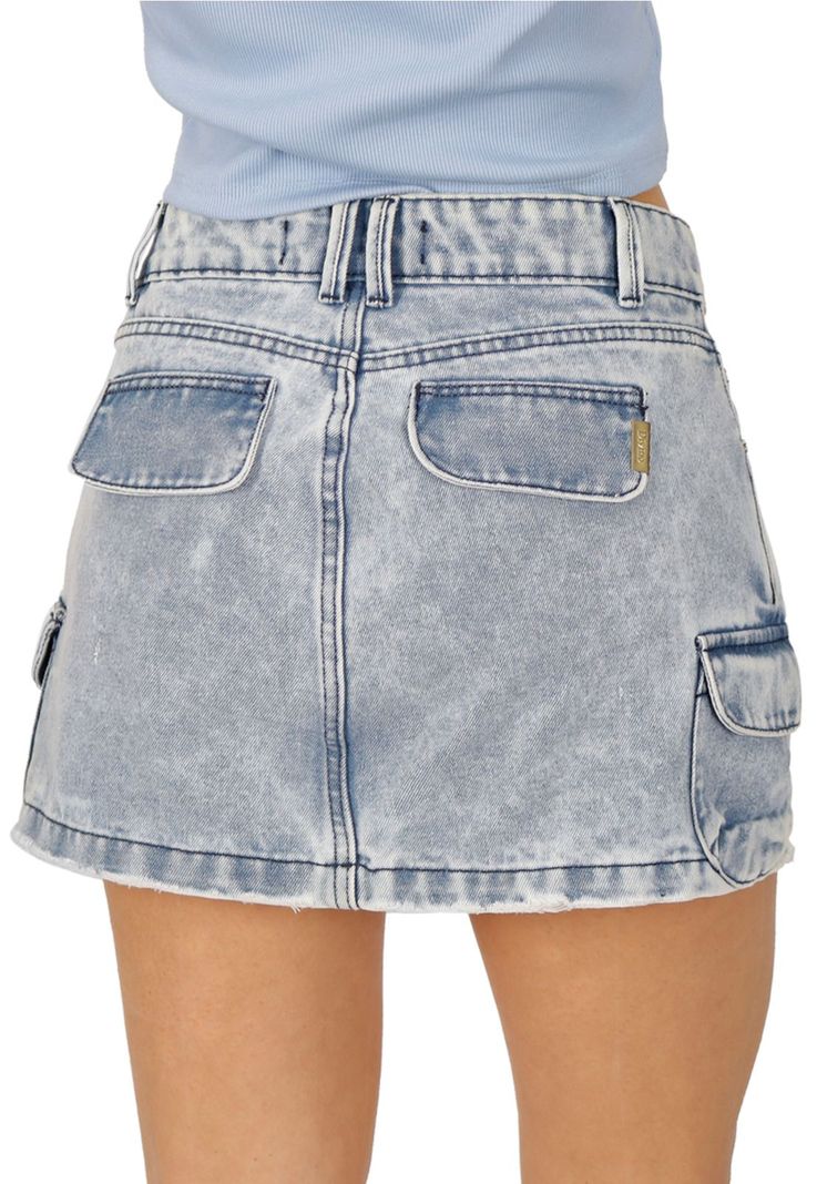 Falda Caterina I Cargo Celeste Divino Jeans-3