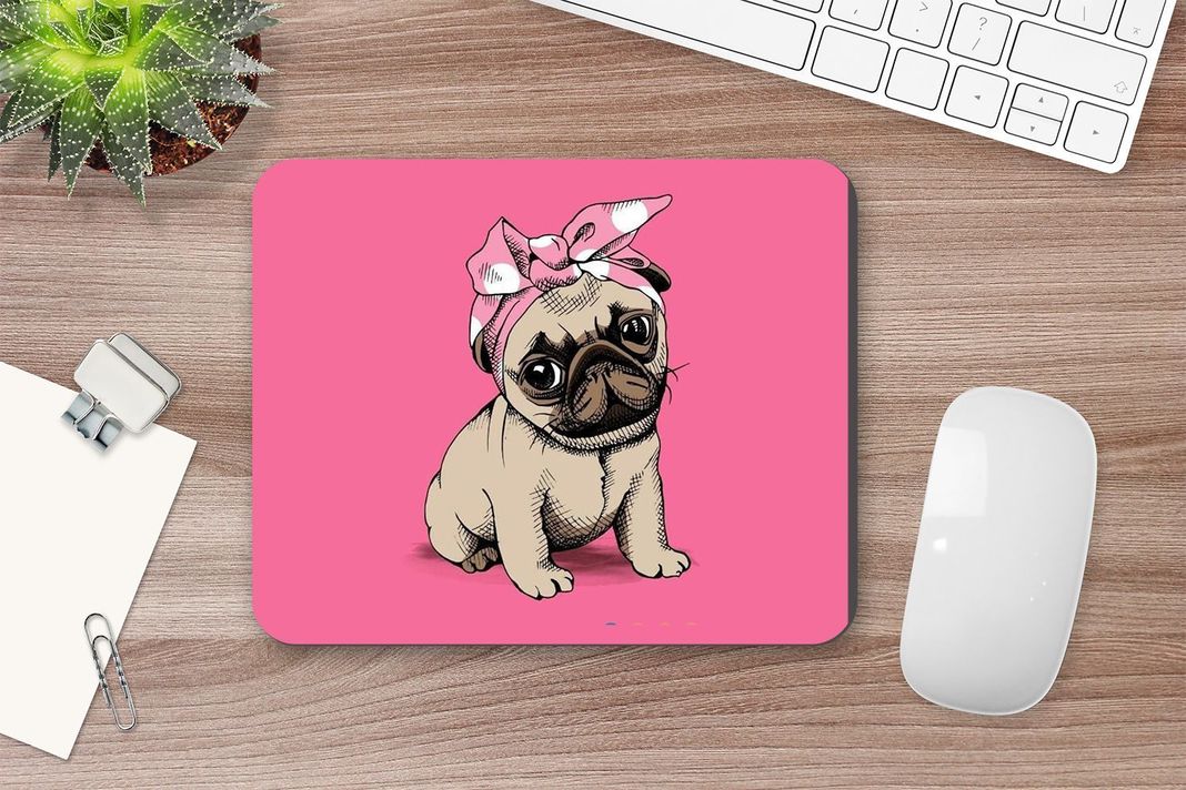 MOUSE PAD ANHIZ M100 PUG ROSA-1