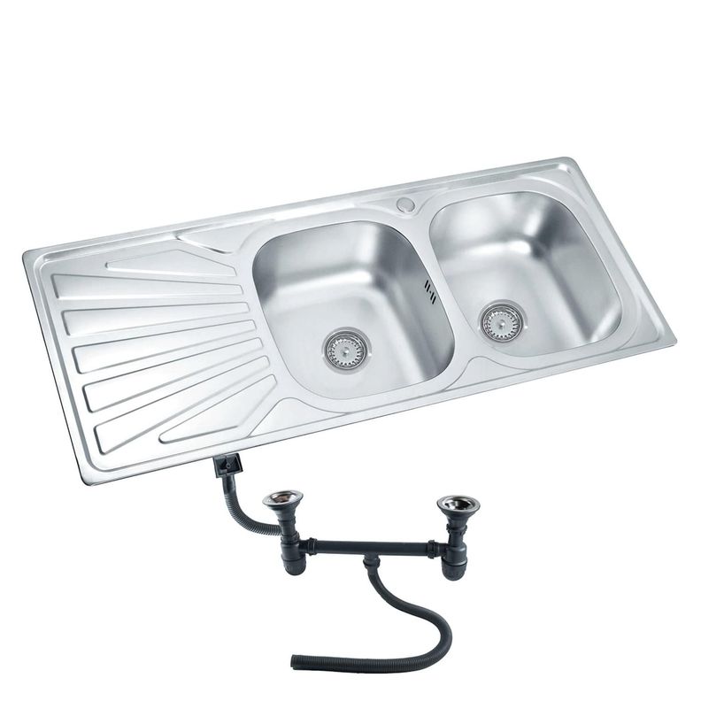 Lavaplatos Empotrado Doble 120x50 Izquierdo Accesorios-0