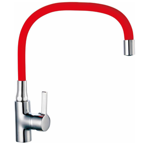 Monomando de lavaplatos Cuello Flexible Rojo-0